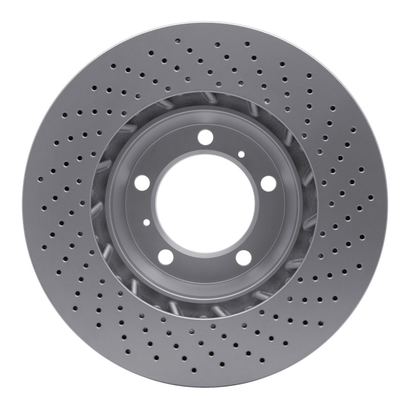 Porsche 911 Brake Rotor (1) - Front - R1 Concepts - GEOSPEC Coated Rotor - Drilled - `99-`23